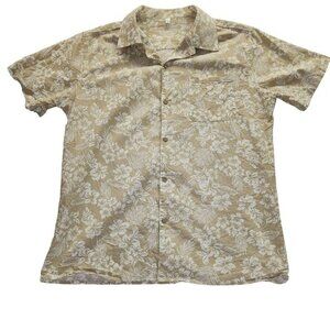 Coofandy L Hawaiian Aloha Shirt ‎ Tan/Cream  Men's Resortwear